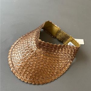 Anthropologie lusana metallic bronze visor bnwt